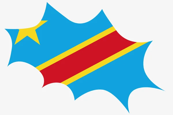 爆発ウィット コンゴ民主共和国の旗 — ストック写真