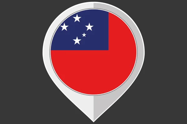 Aanwijzer met de vlag van West-Samoa — Stockfoto