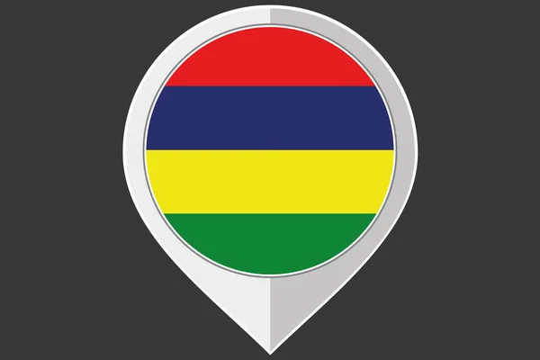 İşaretçi Mauritius bayrağı ile — Stok fotoğraf
