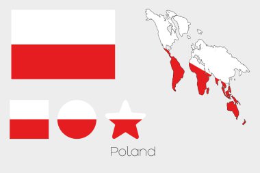 Birden çok şekil kümesiyle Polonya bayrağı