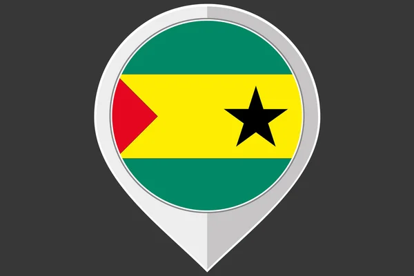 Puntero con la bandera de Santo Tomé E Principe — Foto de Stock