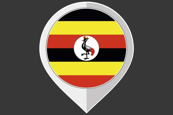 Pekaren med flaggan i Uganda — Stockfoto