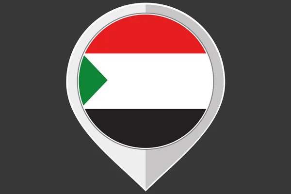 Puntero con la bandera de Sudán — Foto de Stock