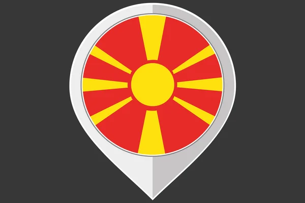 Wskaźnik z flaga Macedonii — Zdjęcie stockowe