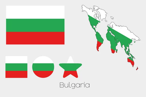Multiple Shapes Set with the Flag of Bulgaria — Stock Photo, Image