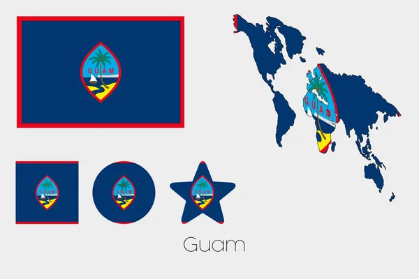Formes multiples avec le drapeau de Guam — Photo