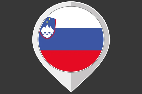 İşaretçi Slovenya bayrağı ile — Stok fotoğraf