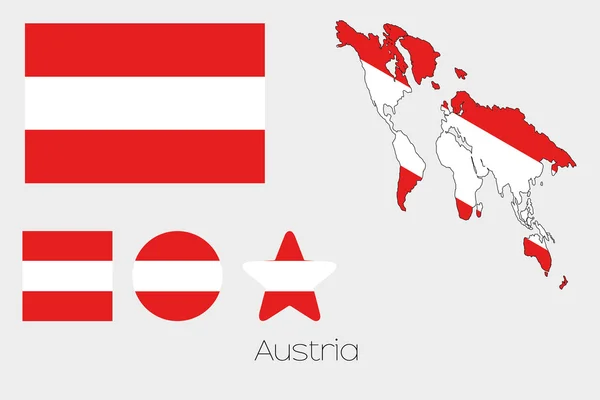 Multiple Shapes Set with the Flag of Austria — Stock Photo, Image