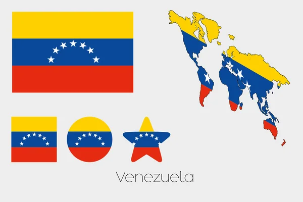 Meerdere Shapes Set met de vlag van Venezuela — Stockfoto