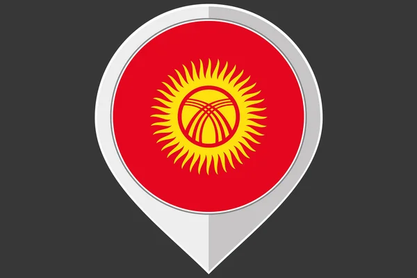 指针与吉尔吉斯斯坦旗子 — 图库照片