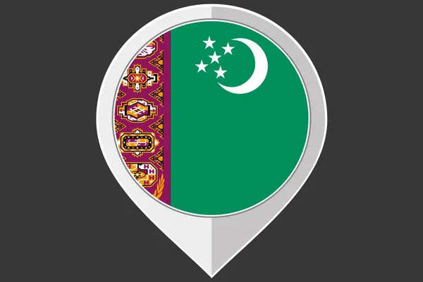 Puntero con la bandera de Turkmenistán — Foto de Stock