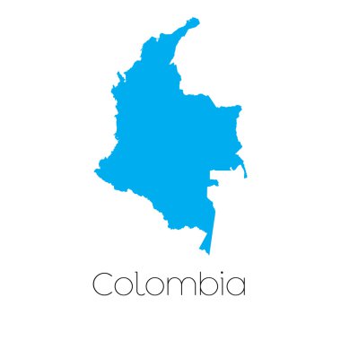 Kolombiya ülke adı ile mavi şekli