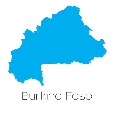 Burkina Faso ülke adı ile mavi şekli