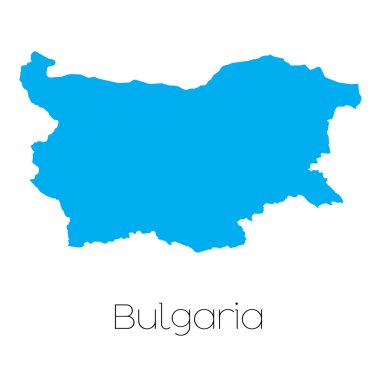 Bulgaristan ülke adı ile mavi şekli