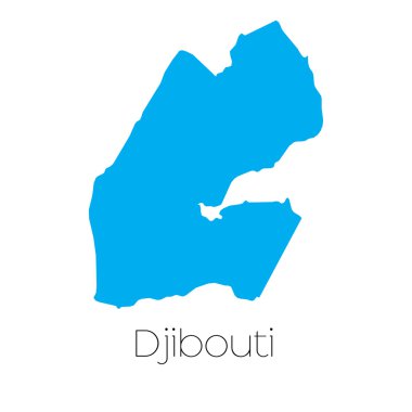 Cibuti ülke adı ile mavi şekli