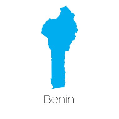 Benin ülke adı ile mavi şekli