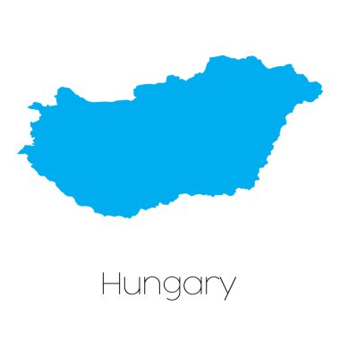 Macaristan ülke adı ile mavi şekli