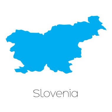 Slovenya ülke adı ile mavi şekli