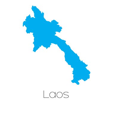 Laos ülke adı ile mavi şekli