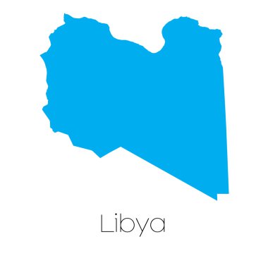 Libya ülke adı ile mavi şekli