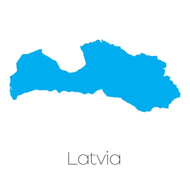 Letonya Ülke adı ile mavi şekli