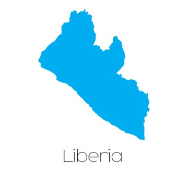 Liberya ülke adı ile mavi şekli