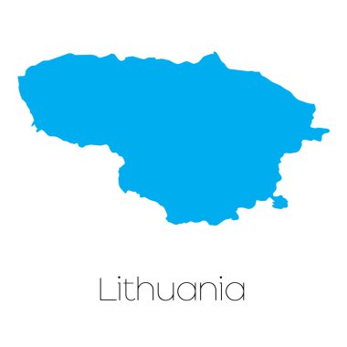 Litvanya'nın ülke adı ile mavi şekli