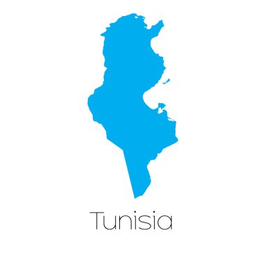 Tunus ülke adı ile mavi şekli