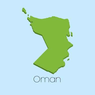 3D harita üzerinde mavi su arka plan Umman