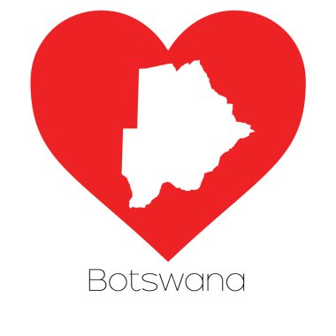 Botsvana illüstrasyon kalp şekli ile