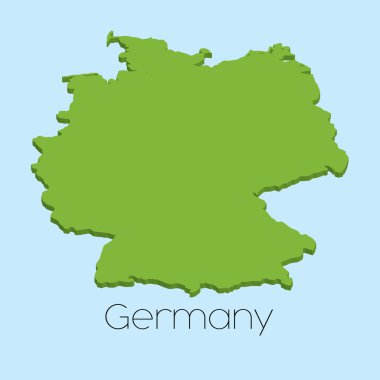 3D harita Almanya'nın mavi su arka plan üzerinde