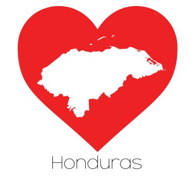 Honduras illüstrasyon kalp şekli ile