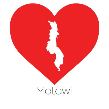 Malawi illüstrasyon kalp şekli ile