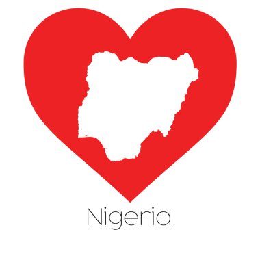 Nijerya illüstrasyon kalp şekli ile
