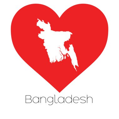 Bangladeş illüstrasyon kalp şekli ile