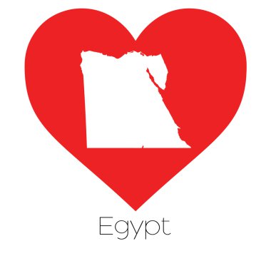 Mısır illüstrasyon kalp şekli ile