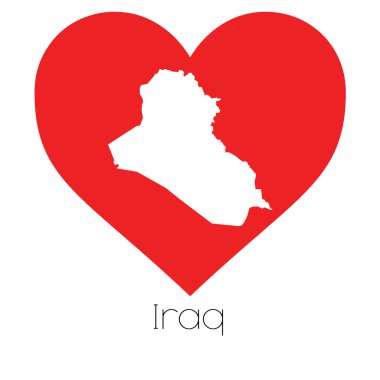 Irak'ın illüstrasyon kalp şekli ile
