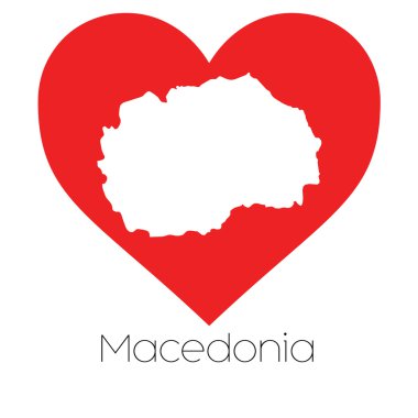 Makedonya'nın illüstrasyon kalp şekli ile