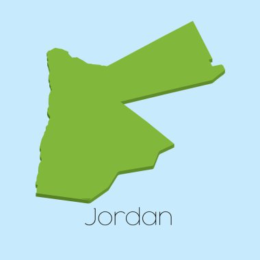 Jordan mavi su arka plan üzerinde 3D harita