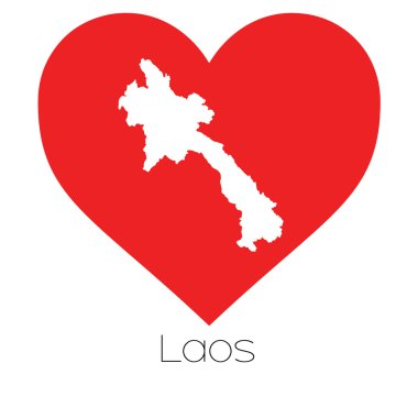 Laos illüstrasyon kalp şekli ile