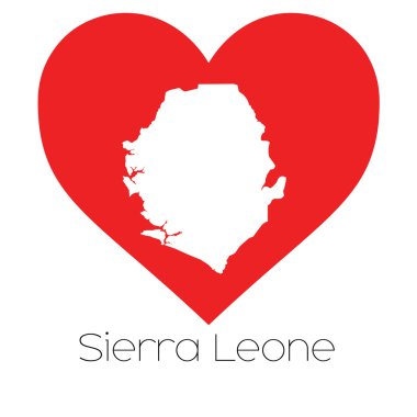 Sierra Leone illüstrasyon kalp şekli ile