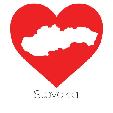 Slovakya'nın illüstrasyon kalp şekli ile
