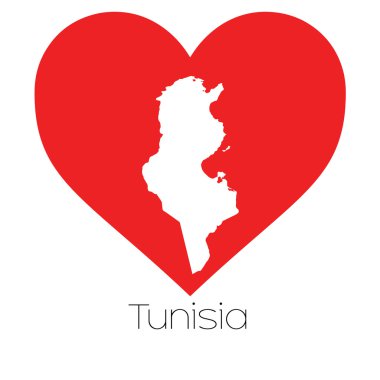 Tunus illüstrasyon kalp şekli ile