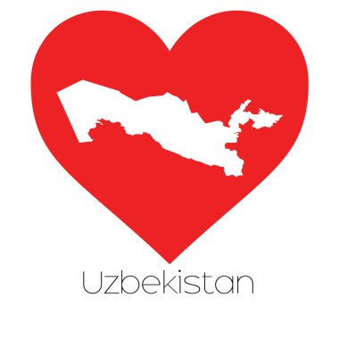 Özbekistan'ın illüstrasyon kalp şekli ile