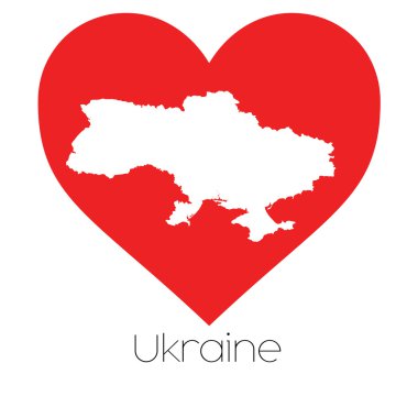 Ukrayna'nın illüstrasyon kalp şekli ile