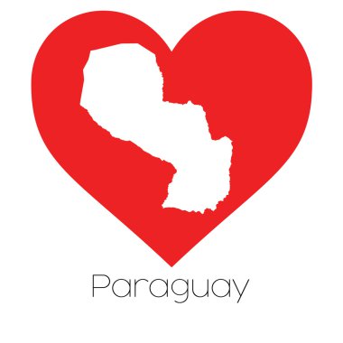 Paraguay illüstrasyon kalp şekli ile