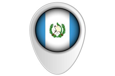 3D harita işaretçi bayrak çizimi Guatemala ülke
