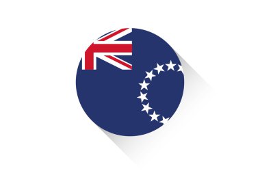 Cook Adaları gölgesi ile yuvarlak bayrak