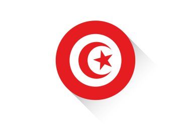 Gölge Tunus ile yuvarlak bayrak