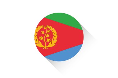 Eritre gölgesi ile yuvarlak bayrak